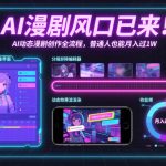 AI漫剧动态创作全流程揭秘：零基础入门到月入过万实战指南-微七七网-是一个专注于全域获客|流量矩阵化打法的团队！