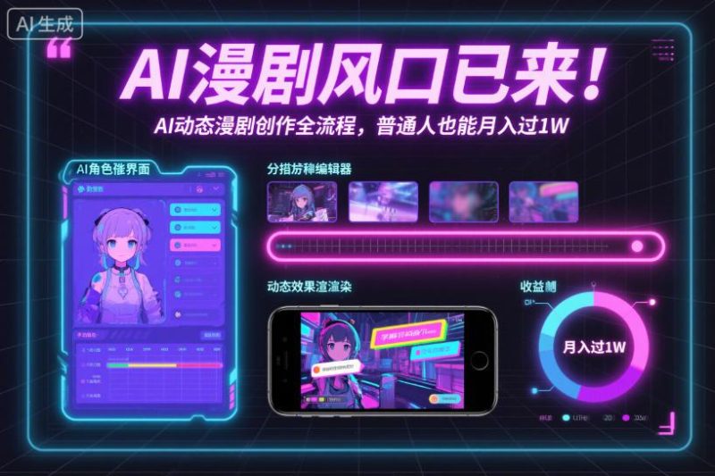 AI漫剧动态创作全流程揭秘：零基础入门到月入过万实战指南-微七七网-是一个专注于全域获客|流量矩阵化打法的团队！