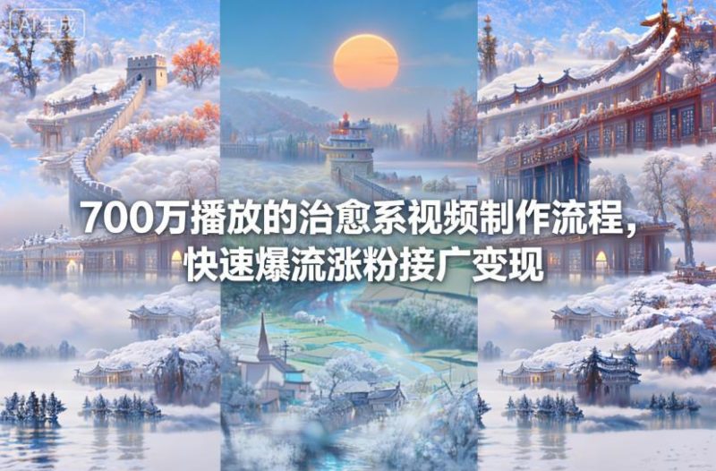 治愈系视频爆款制作全流程：从0播放到快速涨粉接广变现，百万播放实战揭秘-微七七网-是一个专注于全域获客|流量矩阵化打法的团队！