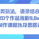 语录结合道士创意玩法：20个作品涨粉9.8W，制作课程与思路全解析-微七七网-是一个专注于全域获客|流量矩阵化打法的团队！