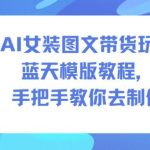 AI女装图文带货实战教程：蓝天模版玩法全解析，手把手教你制作爆款内容-微七七网-是一个专注于全域获客|流量矩阵化打法的团队！
