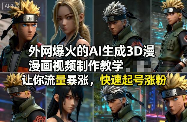 2023爆款秘籍：AI生成3D漫画视频零基础教学，7天快速起号引爆流量池！-微七七网-是一个专注于全域获客|流量矩阵化打法的团队！