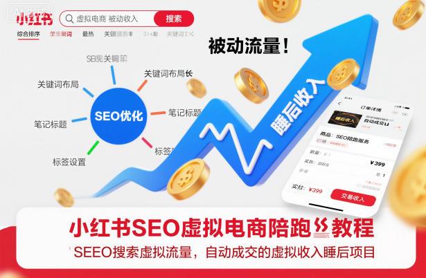 小红书SEO虚拟电商陪跑教程：解锁搜索被动流量秘籍，打造自动成交的睡后收入项目-微七七网-是一个专注于全域获客|流量矩阵化打法的团队！