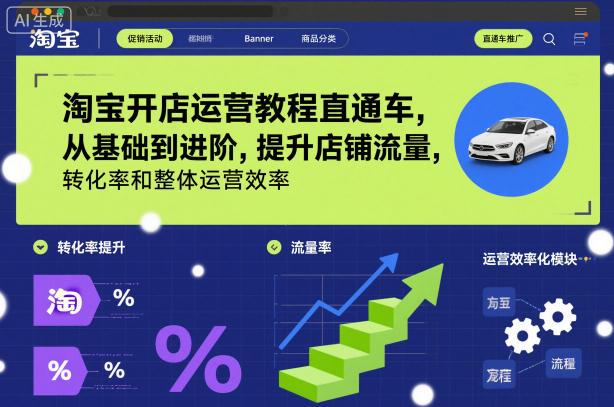 淘宝开店直通车实战教程：系统学习运营技巧，快速提升流量与转化率（11月最新版）-微七七网-是一个专注于全域获客|流量矩阵化打法的团队！