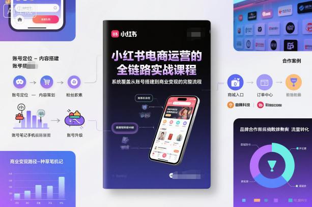 小红书电商运营全链路实战课程：从账号搭建到商业变现的完整系统指南-微七七网-是一个专注于全域获客|流量矩阵化打法的团队！