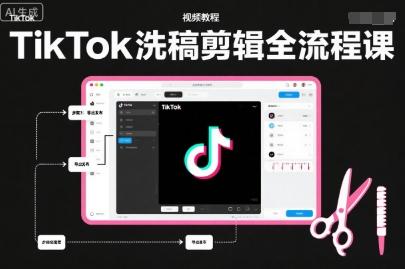 TIKTOK与PR洗稿剪辑全流程实战课：从入门到运营精通指南-微七七网-是一个专注于全域获客|流量矩阵化打法的团队！