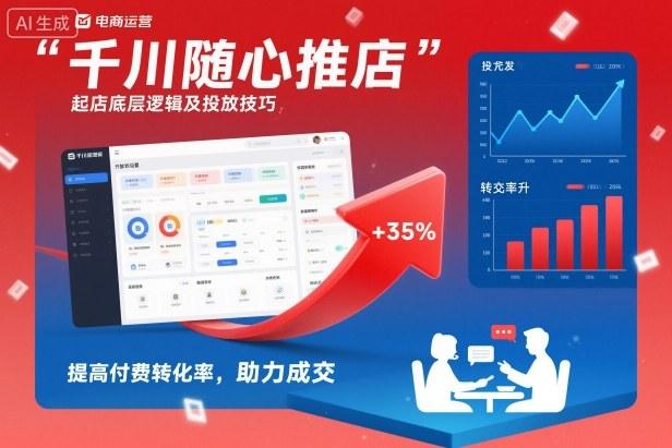 千川随心推起店实战：揭秘底层逻辑与投放技巧，三步提升付费转化率助力店铺成交-微七七网-是一个专注于全域获客|流量矩阵化打法的团队！