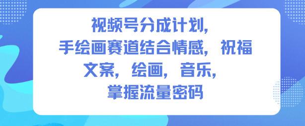 视频号分成计划实操：手绘画赛道爆款指南，文案音乐搭配教你掌握流量密码-微七七网-是一个专注于全域获客|流量矩阵化打法的团队！