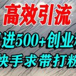 快手创业粉精准引流秘诀：求带视角日进500+流量，专攻宝妈学生群体实战教程-微七七网-是一个专注于全域获客|流量矩阵化打法的团队！