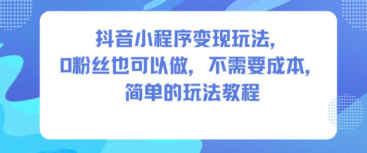 抖音小程序变现实战教程：0粉丝零成本操作，简单玩法一学就会-微七七网-是一个专注于全域获客|流量矩阵化打法的团队！