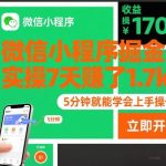 微信小程序掘金实战秘籍：7天赚取1.7K+收益，5分钟上手极简操作【独家揭秘】-微七七网-是一个专注于全域获客|流量矩阵化打法的团队！