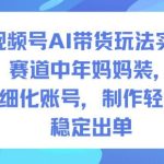 视频号AI带货实战秘籍：深耕中年妈妈装赛道，精细化运营轻松爆单日入过千-微七七网-是一个专注于全域获客|流量矩阵化打法的团队！