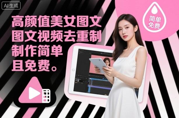 零成本掌握高颜值美女图文视频去重制作：免费教学，简单三步快速上手！-微七七网-是一个专注于全域获客|流量矩阵化打法的团队！