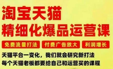 淘宝天猫爆品运营实战课：免费流量获取-付费广告投放-利润提升，三大核心痛点一站式攻克-微七七网-是一个专注于全域获客|流量矩阵化打法的团队！