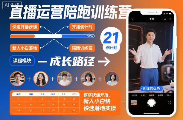 直播运营陪跑训练营：零基础新手快速开播实战教程，轻松落地实操全攻略-微七七网-是一个专注于全域获客|流量矩阵化打法的团队！