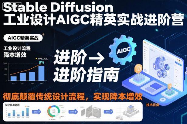 STABLE DIFFUSION工业设计AIGC精英实战营：颠覆传统流程，掌握降本增效核心秘籍-微七七网-是一个专注于全域获客|流量矩阵化打法的团队！