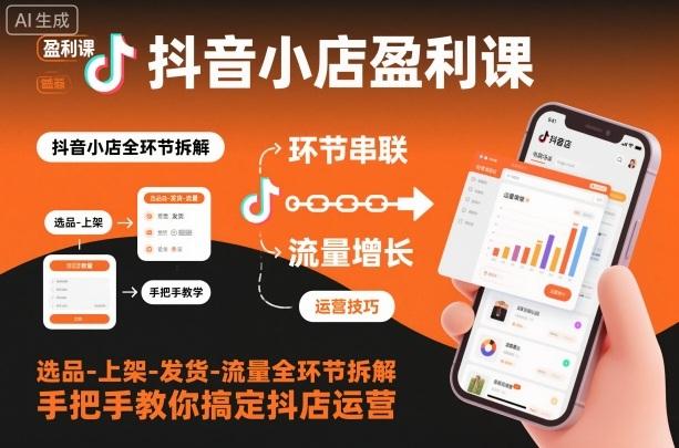 抖店运营实战指南：从选品上架到发货引流全流程拆解，手把手教你快速盈利-微七七网-是一个专注于全域获客|流量矩阵化打法的团队！
