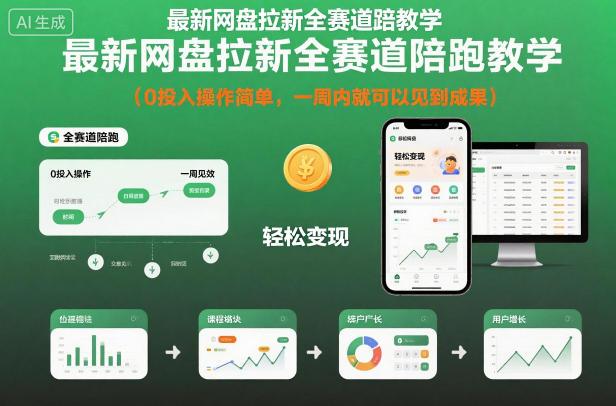 零成本网盘拉新实战陪跑教程：七天快速见效，新手也能轻松上手-微七七网-是一个专注于全域获客|流量矩阵化打法的团队！