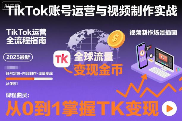 2025年TikTok从0到1实战指南：账号运营、视频制作与最新搬运技术，带你快速实现TK变现-微七七网-是一个专注于全域获客|流量矩阵化打法的团队！