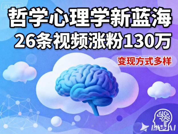 哲学心理学短视频爆款案例：26条视频吸粉130W，多元变现策略全揭秘！-微七七网-是一个专注于全域获客|流量矩阵化打法的团队！