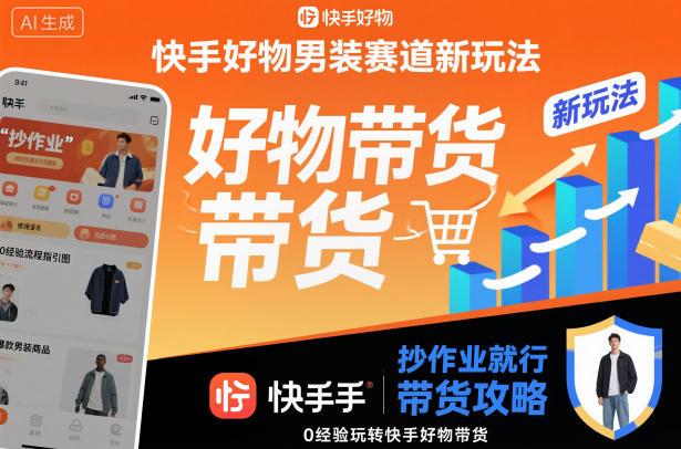 快手好物男装带货新玩法：抄作业零经验速成攻略，轻松玩转赛道爆单秘籍-微七七网-是一个专注于全域获客|流量矩阵化打法的团队！