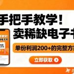 小红书稀缺电子书变现实操：单份利润200+，手把手教你完整赚钱方案-微七七网-是一个专注于全域获客|流量矩阵化打法的团队！