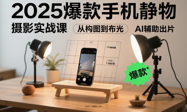 2025手机静物摄影实战秘籍：零成本构图布光技巧，AI辅助快速出片全攻略-微七七网-是一个专注于全域获客|流量矩阵化打法的团队！