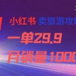 揭秘小红书旅游攻略变现：单价29.9元月销千单，轻松实现副业月入过万-微七七网-是一个专注于全域获客|流量矩阵化打法的团队！