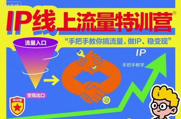 IP流量变现特训营：线上手把手教你搞流量、打造个人IP、实现稳定收入-微七七网-是一个专注于全域获客|流量矩阵化打法的团队！