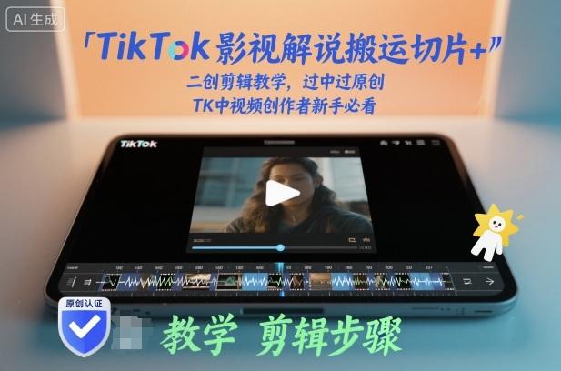 TIKTOK影视解说二创剪辑实战教学：搬运切片过原创秘籍，TK中视频创作者新手速成指南-微七七网-是一个专注于全域获客|流量矩阵化打法的团队！