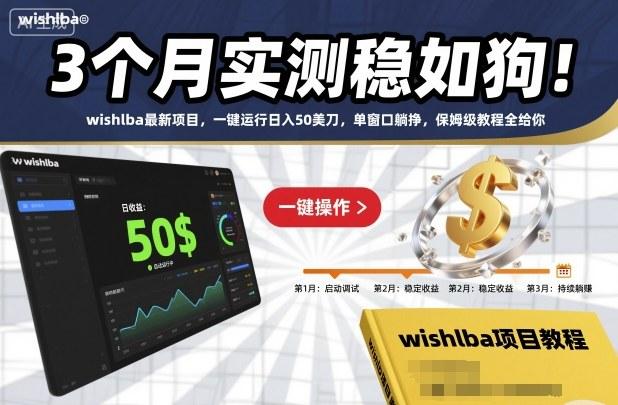 WISHLBA项目3个月实测稳定赚钱，一键运行日入50美元单窗口躺挣，保姆级教程全揭秘！-微七七网-是一个专注于全域获客|流量矩阵化打法的团队！