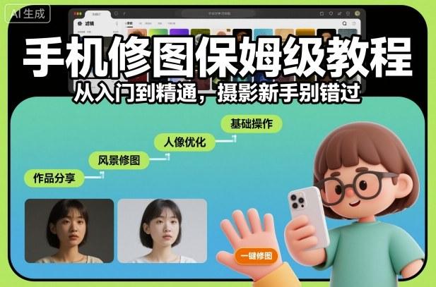 手机修图从入门到精通：摄影新手的保姆级全攻略教程，一步到位掌握技巧-微七七网-是一个专注于全域获客|流量矩阵化打法的团队！