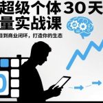 AI超级个体30天流量实战秘籍：从小项目起步到商业闭环打造，快速构建你的盈利生态-微七七网-是一个专注于全域获客|流量矩阵化打法的团队！