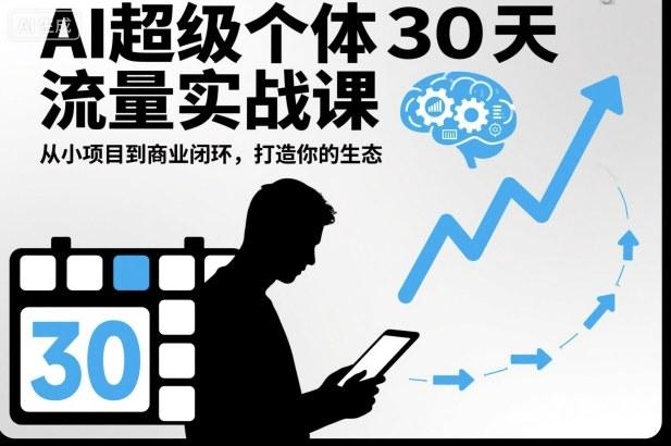 AI超级个体30天流量实战秘籍：从小项目起步到商业闭环打造，快速构建你的盈利生态-微七七网-是一个专注于全域获客|流量矩阵化打法的团队！
