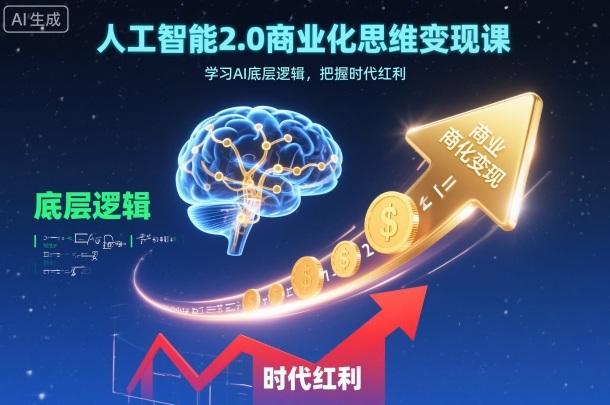 人工智能2.0变现实战：掌握AI底层逻辑，抢占千亿时代红利-微七七网-是一个专注于全域获客|流量矩阵化打法的团队！