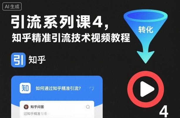 知乎精准引流技术实战：系列课4视频教程全揭秘-微七七网-是一个专注于全域获客|流量矩阵化打法的团队！