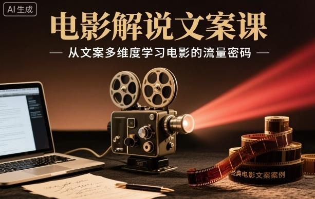 电影解说文案课进阶指南：多维度文案学习实战，揭秘电影流量密码全攻略-微七七网-是一个专注于全域获客|流量矩阵化打法的团队！