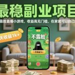 【揭秘】不露脸直播小游戏副业：日赚千元在家创业，无门槛高收益实操指南-微七七网-是一个专注于全域获客|流量矩阵化打法的团队！