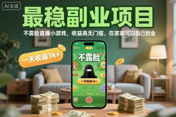 【揭秘】不露脸直播小游戏副业：日赚千元在家创业，无门槛高收益实操指南-微七七网-是一个专注于全域获客|流量矩阵化打法的团队！