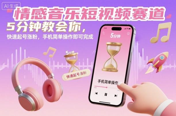 情感音乐短视频快速起号实战：5分钟手机教学，轻松涨粉秘籍全解析-微七七网-是一个专注于全域获客|流量矩阵化打法的团队！