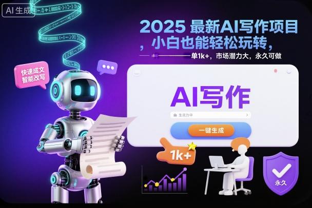 2025新手专属AI写作变现攻略：单笔收益1K+的长期蓝海项目，零基础即刻上手-微七七网-是一个专注于全域获客|流量矩阵化打法的团队！