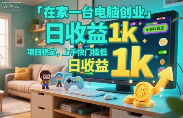 2026年小游戏赛道创业揭秘：在家电脑操作日收益1K+，稳定项目零门槛快速上手-微七七网-是一个专注于全域获客|流量矩阵化打法的团队！