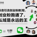 抖音引流创业粉终极教程：私域变现，永远的成功秘籍！-微七七网-是一个专注于全域获客|流量矩阵化打法的团队！