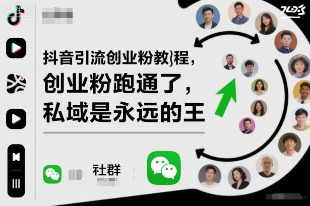 抖音引流创业粉终极教程：私域变现，永远的成功秘籍！-微七七网-是一个专注于全域获客|流量矩阵化打法的团队！