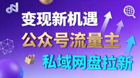 公众号流量主与私域网盘拉新双变现：零门槛当天见效，新手快速收益指南-微七七网-是一个专注于全域获客|流量矩阵化打法的团队！