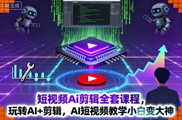 AI剪辑短视频全攻略：零基础入门到精通，玩转AI工具轻松变大神-微七七网-是一个专注于全域获客|流量矩阵化打法的团队！