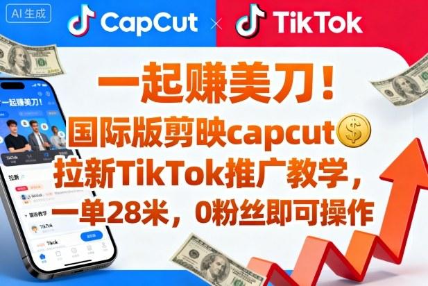 轻松赚美金！CapCut拉新推广教程：TikTok零粉丝实操，每单28美元收益（附入口指南）-微七七网-是一个专注于全域获客|流量矩阵化打法的团队！