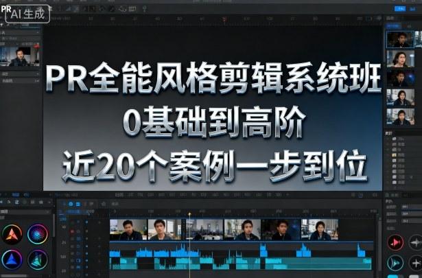 PR全能风格剪辑实战系统班：0基础速成高阶，20个案例一步到位精通-微七七网-是一个专注于全域获客|流量矩阵化打法的团队！