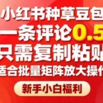 小红书种草豆包赚钱新招：单条评论0.5元，复制粘贴轻松上手，新手批量矩阵操作指南-微七七网-是一个专注于全域获客|流量矩阵化打法的团队！
