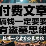 搞钱必备盗墓思维：三大秘籍让你财富飙升！-微七七网-是一个专注于全域获客|流量矩阵化打法的团队！